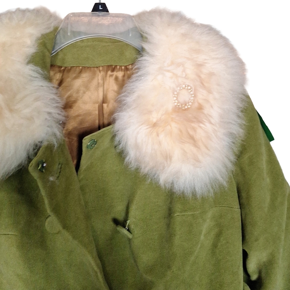 Vintage 60's Country Pacer Penny Lane Faux Fur Wool Coat - Picture 7 of 16